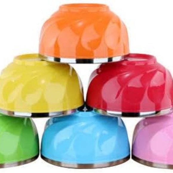 Multi Colored Double walled Insulated Metal Bowls - Picture 9 of 12